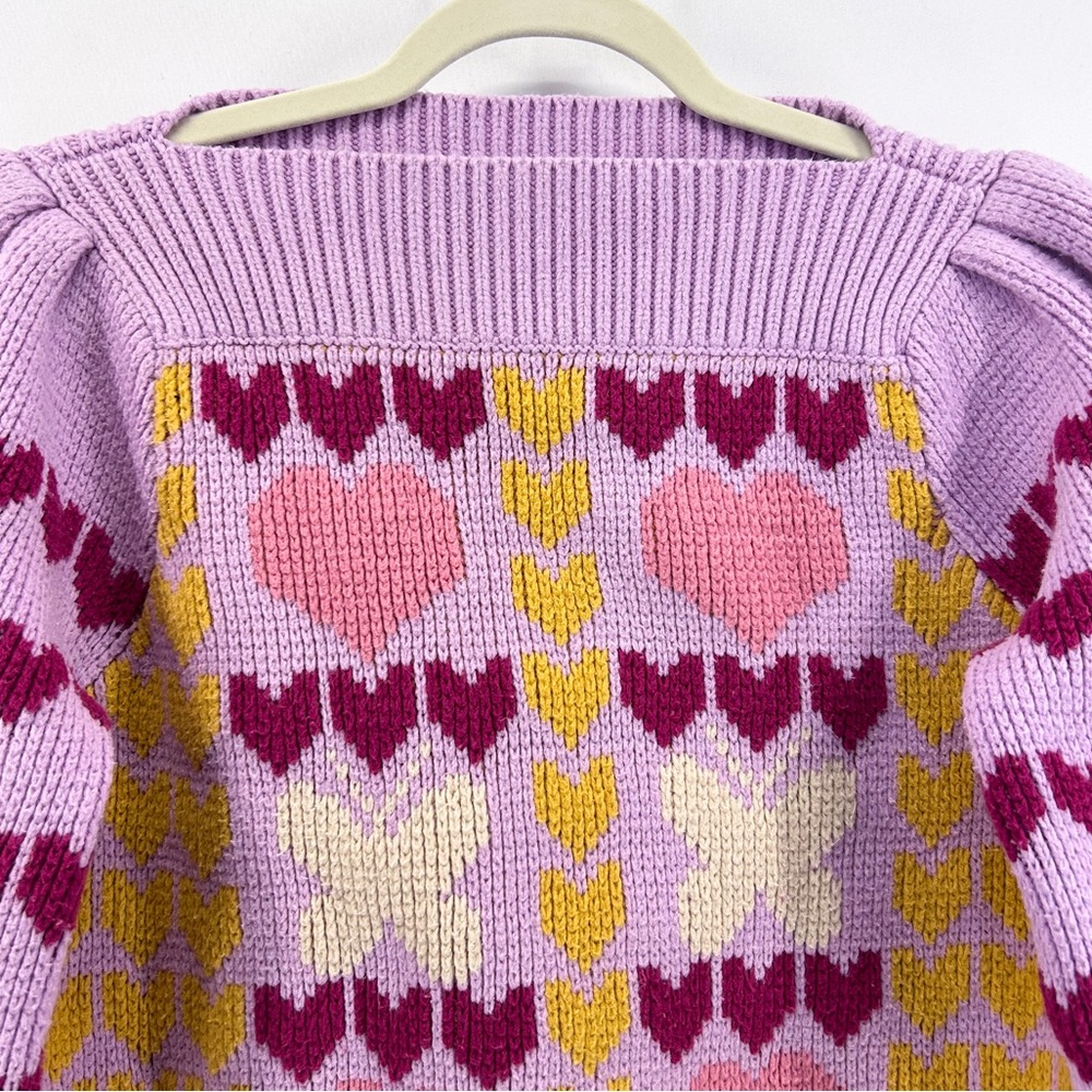 LoveShackFancy Multicolor Heart Pattern Sweater - Picture 5 of 10